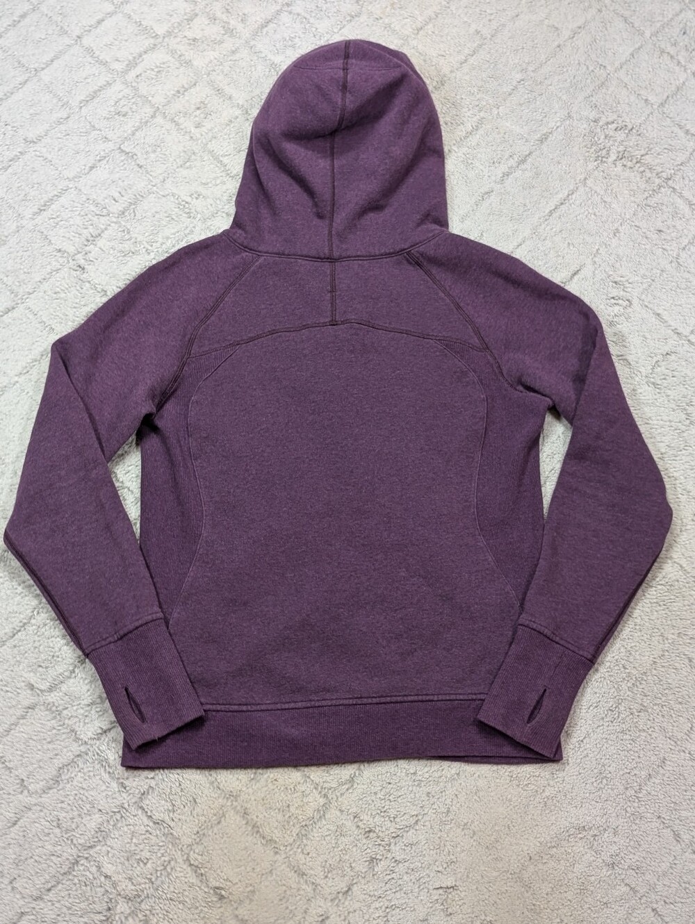 Lululemon Jacket Womens 10 Purple Magenta Scuba Hoodie Classic Cotton Fleece - Picture 7 of 8